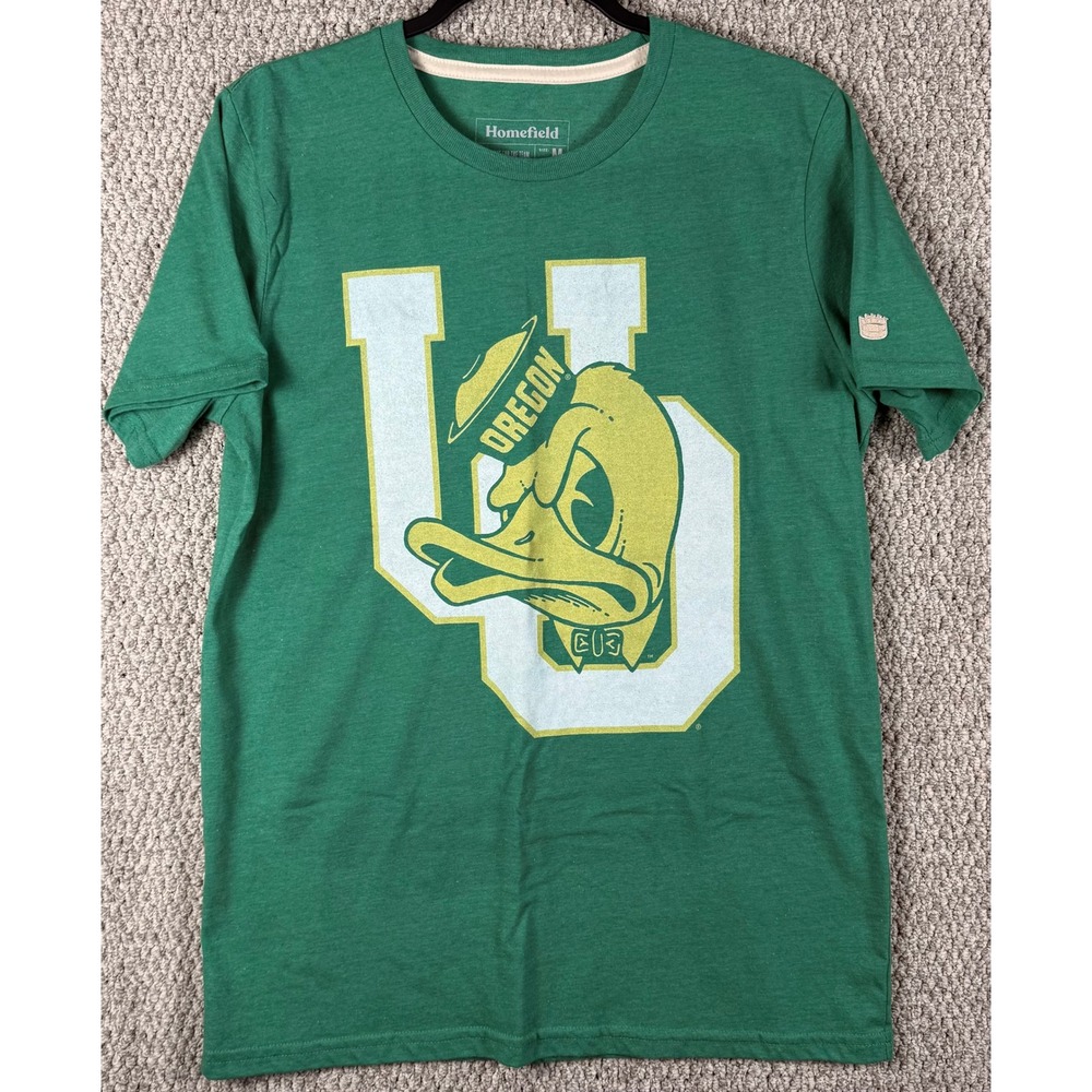 Homefield Oregon Ducks T-Shirt Size M Green Puddles Mascot NCAA Tee